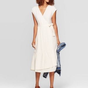 universal thread ruffle hem midi dress